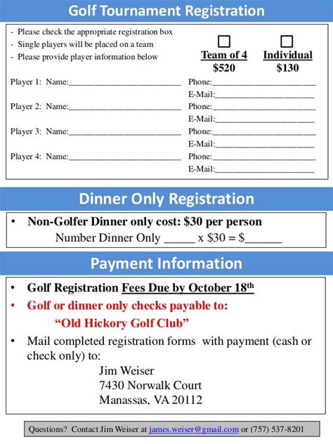charity golf tournament registration form|How to Organize a Charity Golf Tournament .
